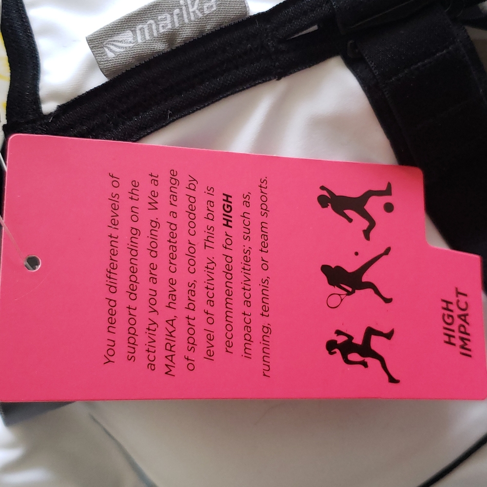 MARIKA TEK High Impact Microfiber Racerback Sport Bra CoolMax Cotton Dry-Wik NEW - Picture 11 of 16